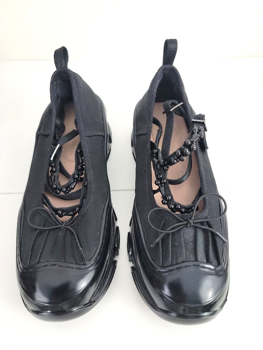 Double Standard Ballet Sneakers in Black with Pearls 39 8.5 - Picture 3 of 9